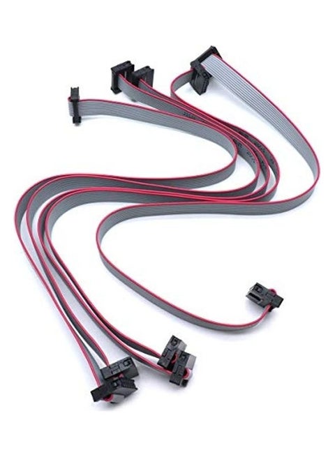 2 Row 10 Pins F/F IDC Connector Flat Ribbon Cable 2mm 5 Pieces Multicolour