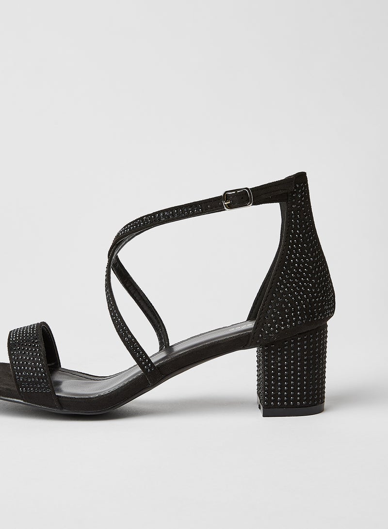 ديزي صندل رسمي مزين بفصوص ذو مقاس مريح أسود - Image 4
