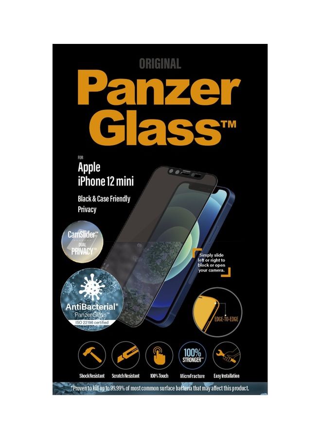 بانزرجلاس لاصقة حماية للشاشة من الزجاج المقوى بتغطية من الحافة إلى الحافة لهاتف آيفون 12 ميني شفاف - Image 2