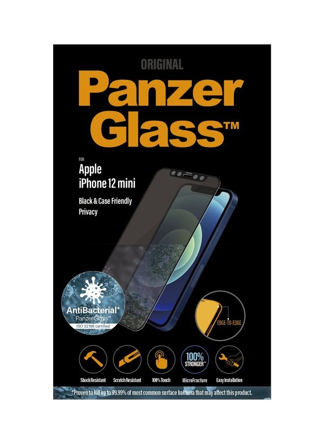 بانزرجلاس لاصقة حماية للشاشة من الزجاج المقوى من الحافة إلى الحافة لهاتف آيفون 12 ميني شفاف - Image 2