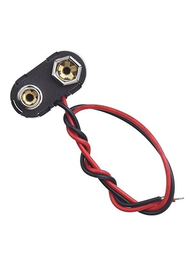 BBTO 10 Pack T Type 9 V Battery Clip Connector Long Cable Connection Hard Shell Black Red Connector (T Type) Black - Image 2