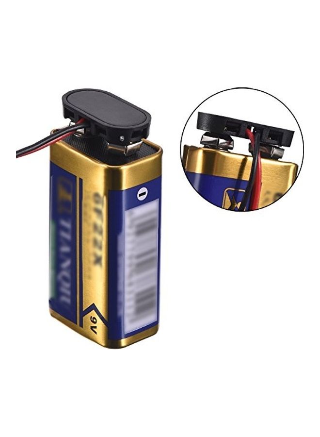 BBTO 10 Pack T Type 9 V Battery Clip Connector Long Cable Connection Hard Shell Black Red Connector (T Type) Black - Image 5