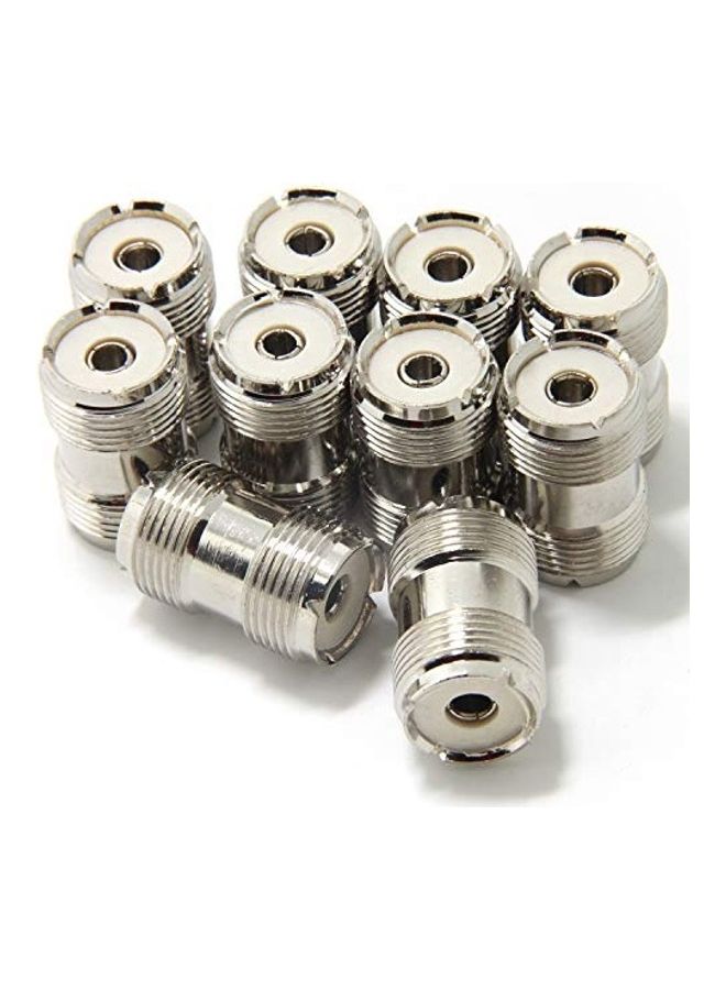 انكابل 5 حزم من مواصل المحول المحورية من UHF PL-259 أنثى إلى UHF PL-259 أنثى لهوائي راديو CB HAM فضي - Image 2