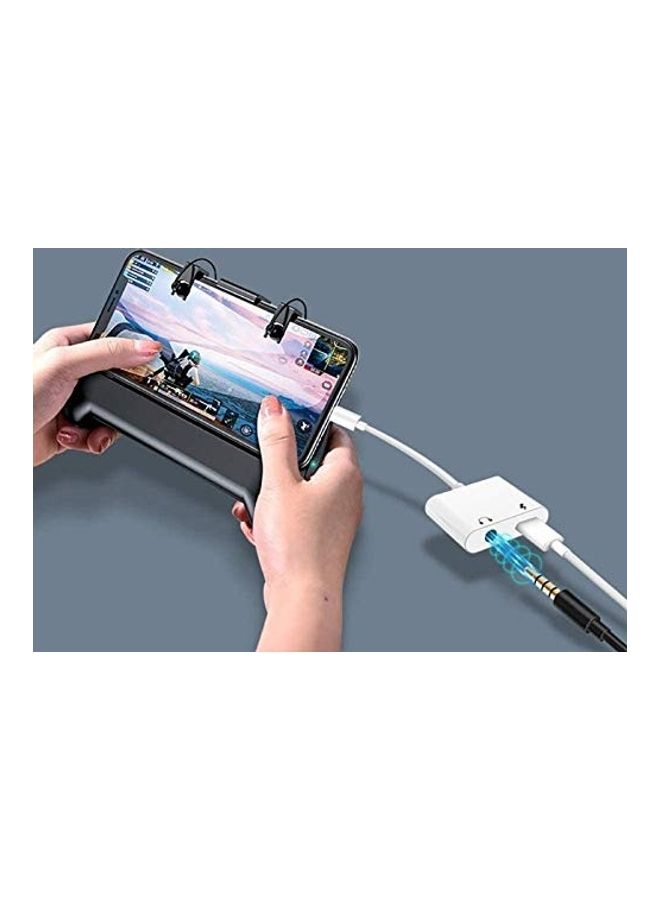 DesofIcon - [Apple MFi Certified] for iPhone Adapter & Splitter, 2 in 1 Lightning to 3.5mm Headphone Jack Audio + Charge Cable Compatible with iPhone 11/11 Pro/XS/XR/X 8 7/iPad, Support Sync Data + Music Control White - Image 1