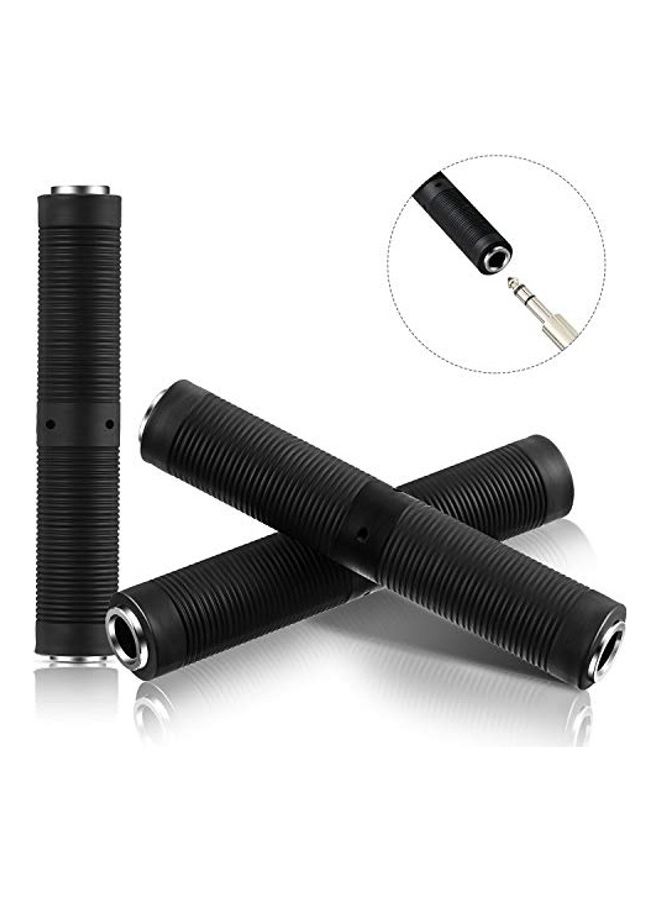 Frienda 1/4 Inch TRS/TS Coupler Female to Female Audio Connector 6.35 mm TRS Stereo and Mono Jack Adapter Joiner, Extension Connector for Amplifier Speaker Guitar Sound (3 Pieces) Black  - Image 1