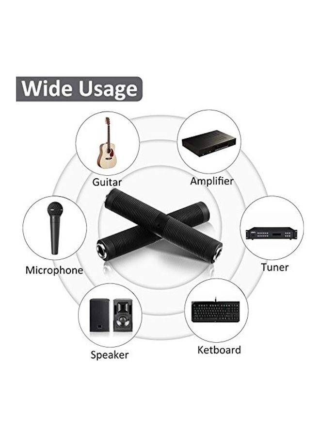 Frienda 1/4 Inch TRS/TS Coupler Female to Female Audio Connector 6.35 mm TRS Stereo and Mono Jack Adapter Joiner, Extension Connector for Amplifier Speaker Guitar Sound (3 Pieces) Black  - Image 5
