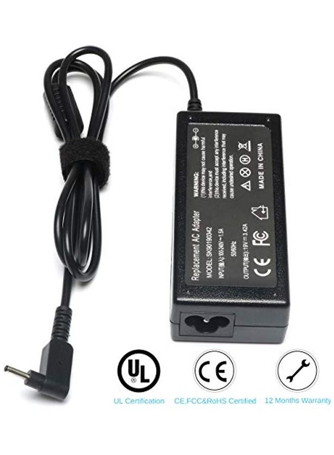 Zosam - New R14 C720 C740 65W AC Adapter Laptop Charger for Acer Chromebook R11 11 13 14 15 CB3 CB5 CB3-131 CB3-532 CB5-132T CB5-571 Aspire one S5-371 S5-391 S7-391 S7-392 R5-471T R5-571TG [19V 3.42A] Black - Image 1