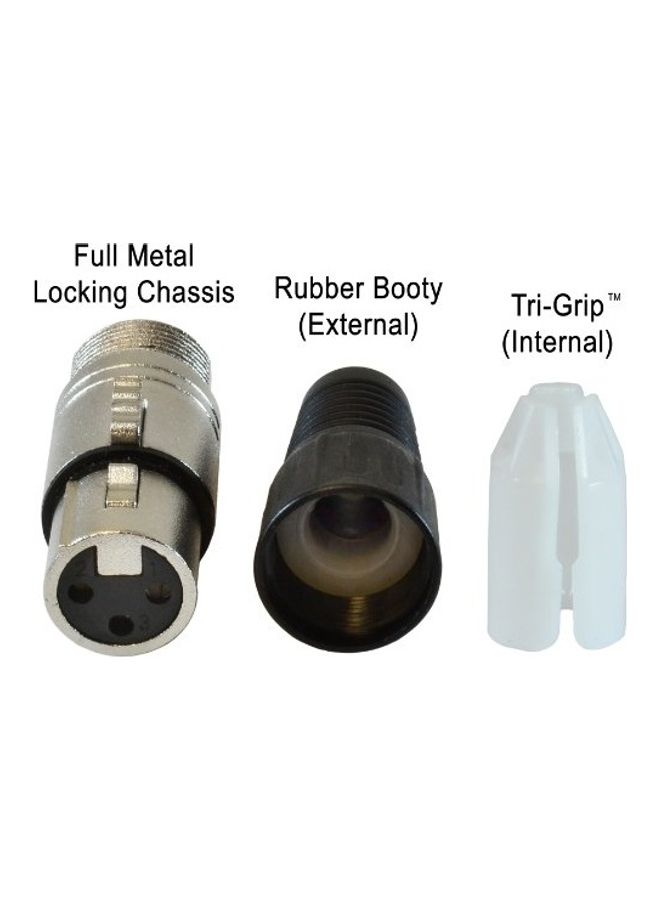 GLS Audio XLR Female Plugs Connectors XLR-F Plug - 20 Pack Silver/Black - Image 4