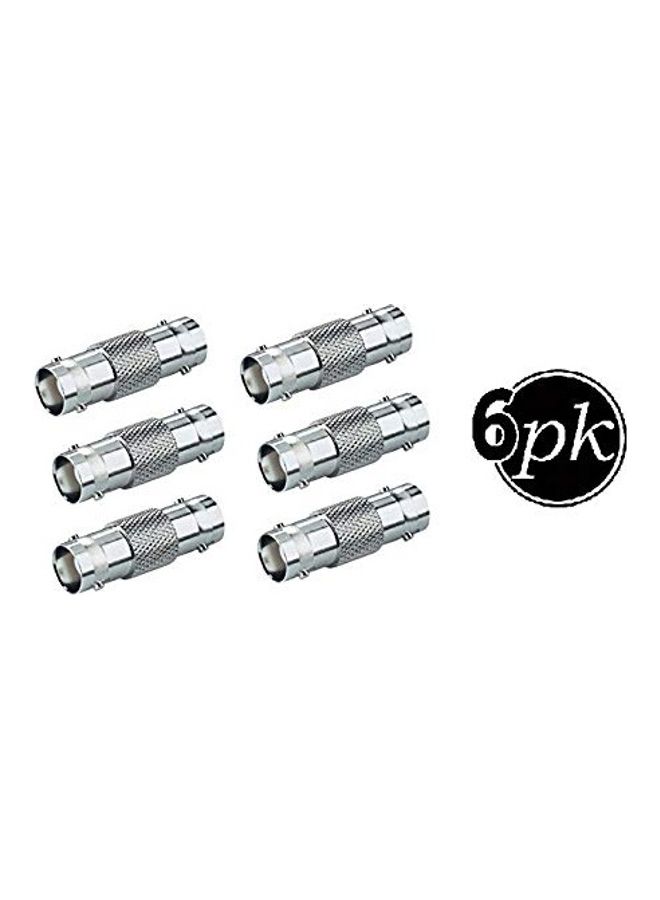 Ultra Clarity Cables - BNC Connector - Coupler (6 Pack) BNC Female to Female, Adapter for CCTV Silver - Image 1