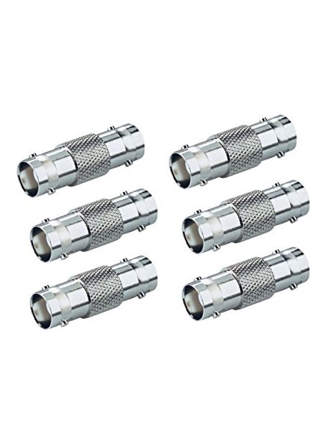 Ultra Clarity Cables - BNC Connector - Coupler (6 Pack) BNC Female to Female, Adapter for CCTV Silver - Image 1