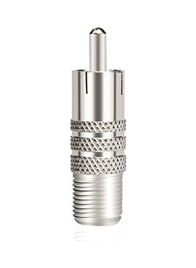 Aniann - 10 Pack F Type Female to RCA Male Coaxial Cable Adapter, Straight Coupler Adapter Connector for Video Audio (Nickel Plated) Silver - Image 1