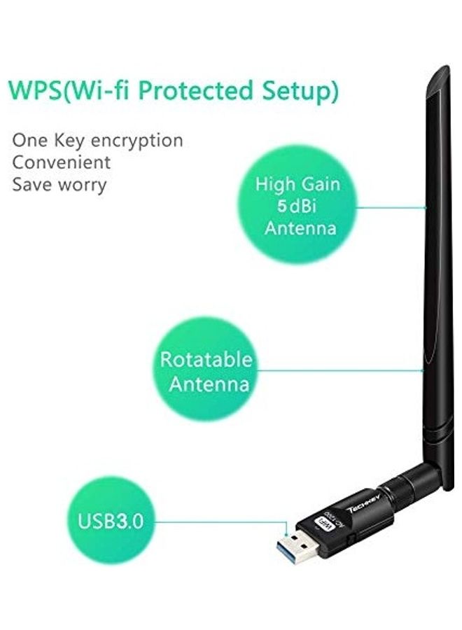 TECHKEY USB WiFi Adapter Black - Image 4
