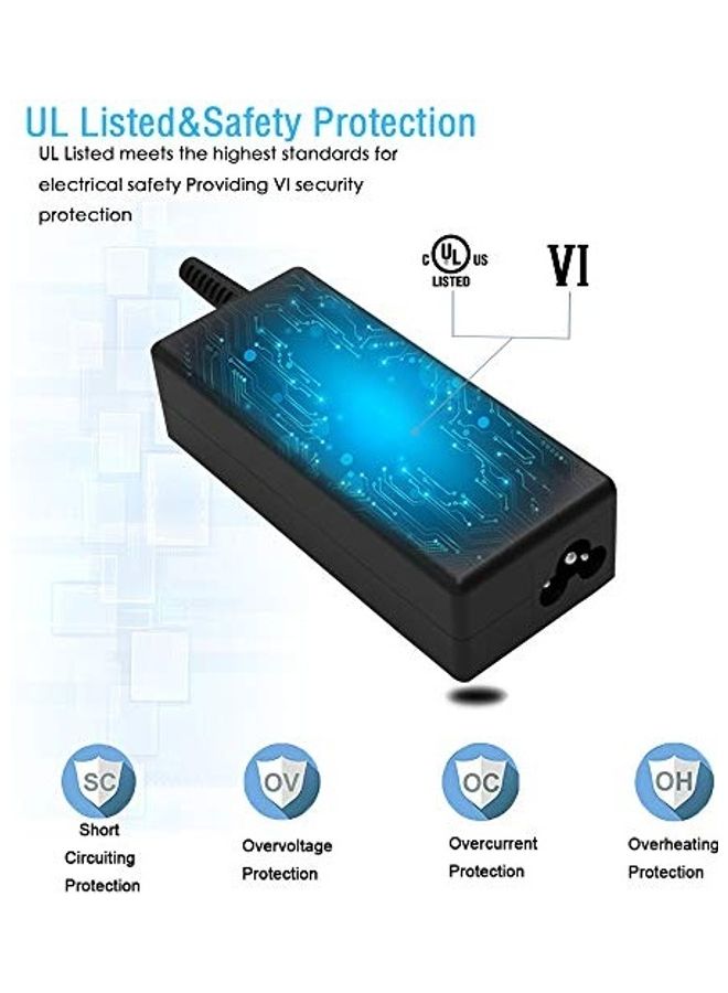 سوبرير - شاحن تيار متردد 65 وات Type C مناسب لجهاز لينوفو ثينك باد X1 كربون، X1 يوجا من سلسلة USB-C X1 كاربون الجيل الخامس والسادس والسابع والثامن، تابلت X1 يوجا الجيل الثاني والثالث والخامس، تابلت X1 أسود - Image 1