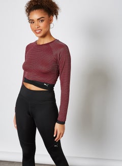 Studio Metallic Training Cropped Top Burgundy