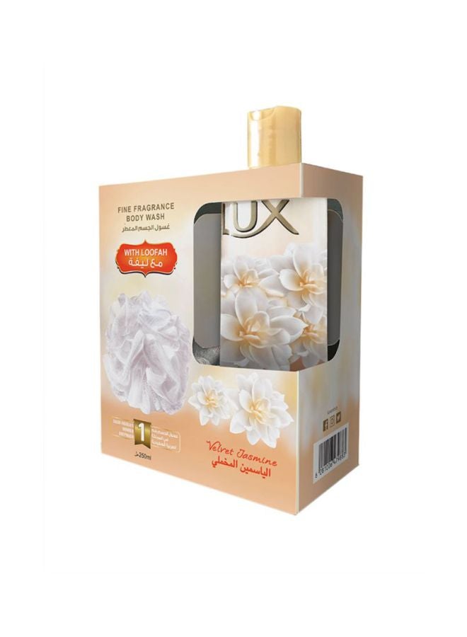 Lux Fine Fragrance Body Wash Velvet Jasmine With Loofah 250ml - Image 2