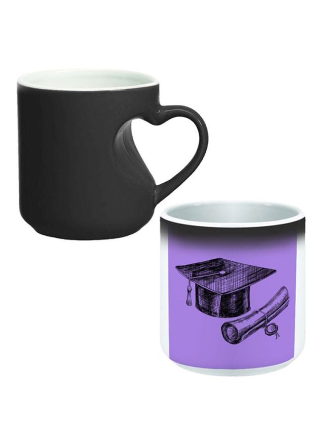 Decalac Graduation Printed Magic Coffee Mug White/Purple/Black