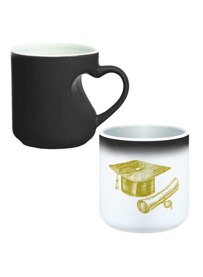 Decalac Graduation Logo Printed Magic Coffee Mug White/Yellow