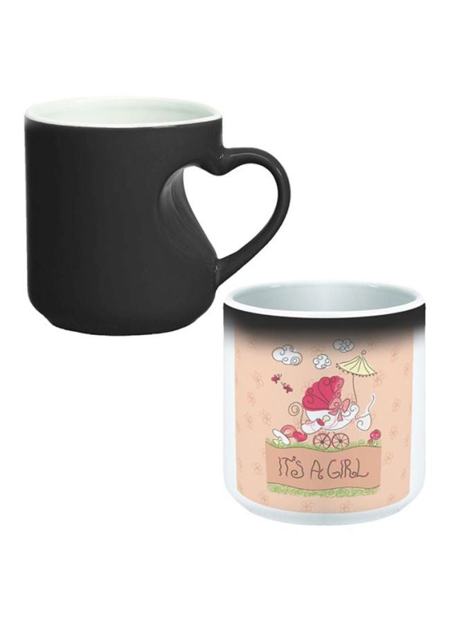 Decalac Its A Girl Printed Magic Coffee Mug Beige/Pink/White