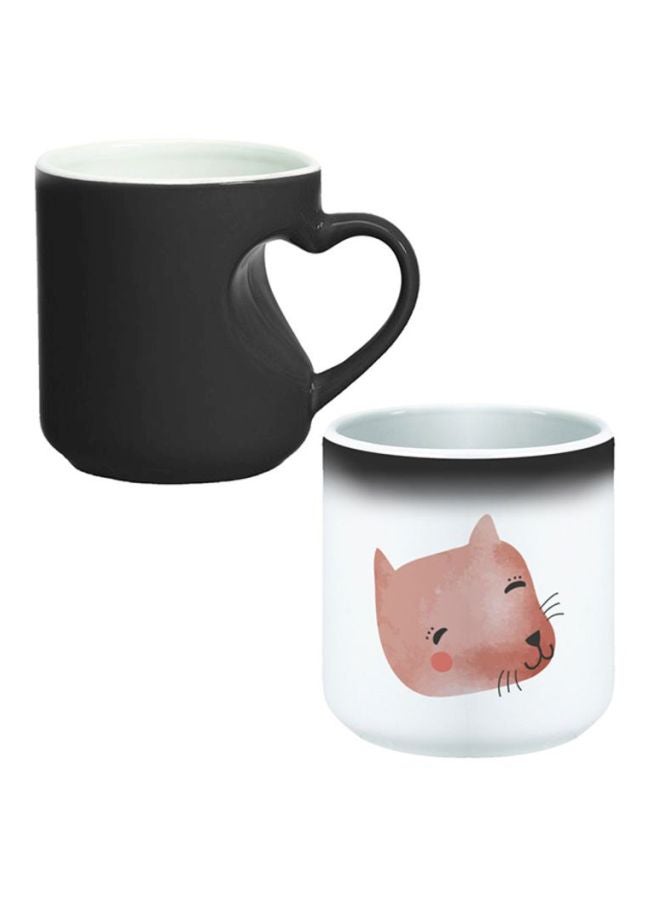 Decalac Printed Ceramic Magic Coffee Mug White/Brown