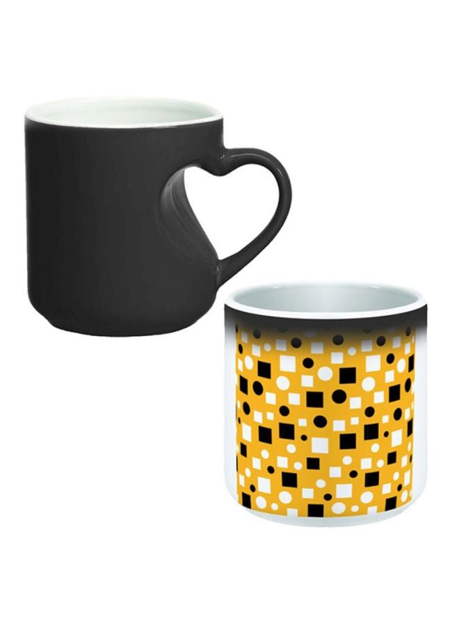 Printed Ceramic Magic Coffee Mug Yellow/Black/White