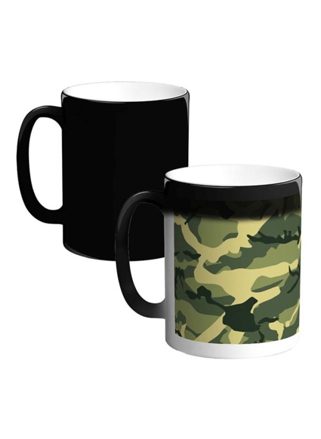 Decalac Printed Ceramic Magic Coffee Mug Green/Black/White 