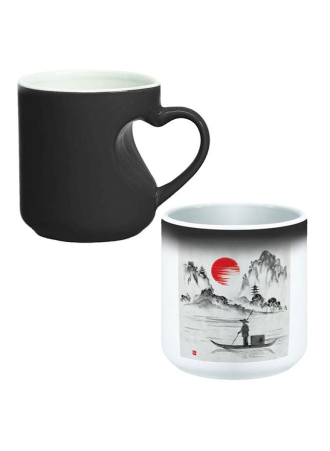 Decalac Printed Ceramic Magic Coffee Mug White/Black/Red