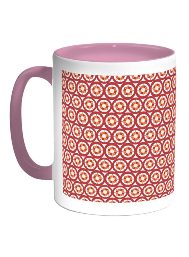 Decalac Printed Ceramic Coffee Mug White/Pink