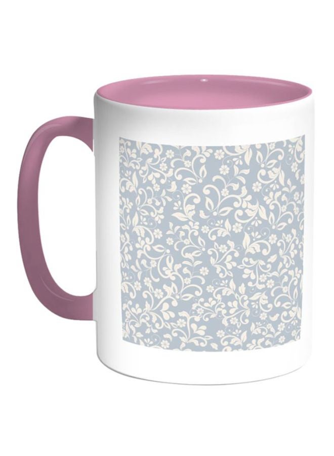 Decalac Printed Ceramic Magic Coffee Mug Grey/Beige/Pink