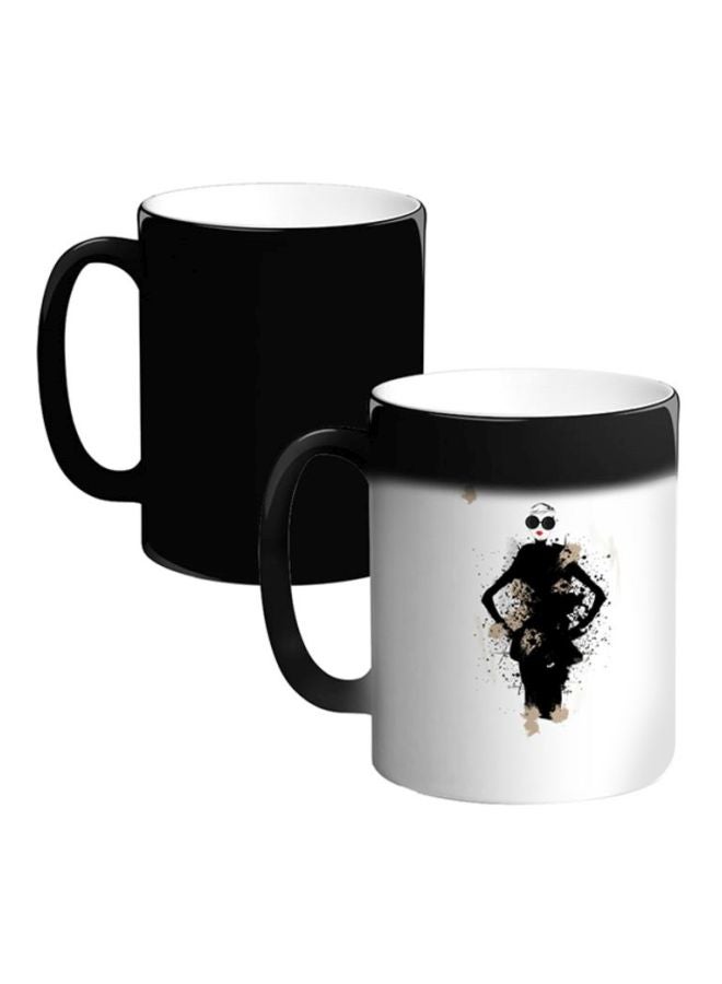 Decalac Printed Ceramic Magic Coffee Mug White/Black/Red