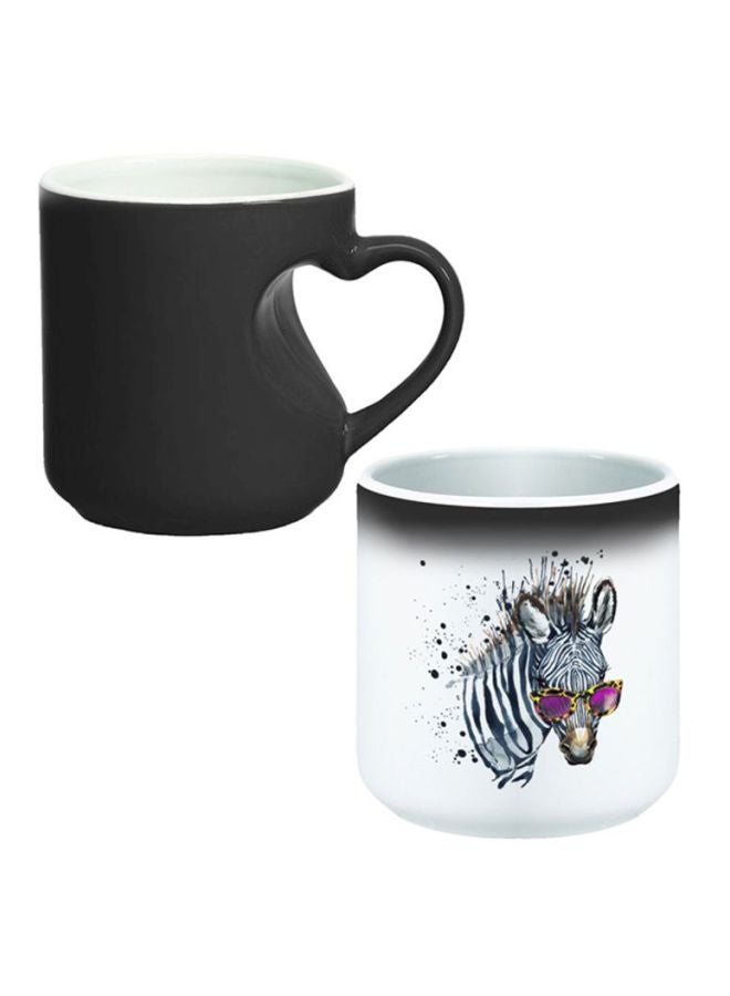 ديكالاك مج قهوة سحري بطبعة حمار وحش أبيض/أسود/رمادي