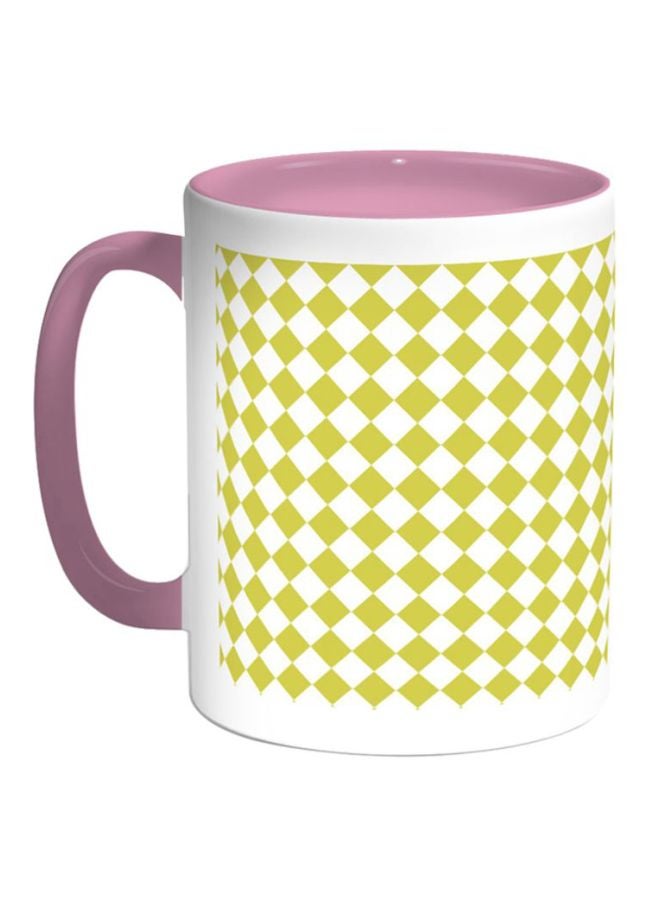 Decalac Printed Ceramic Coffee Mug White/Green