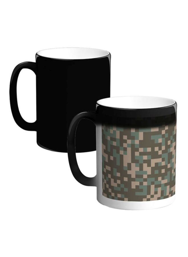 Printed Ceramic Magic Coffee Mug White/Black/Grey