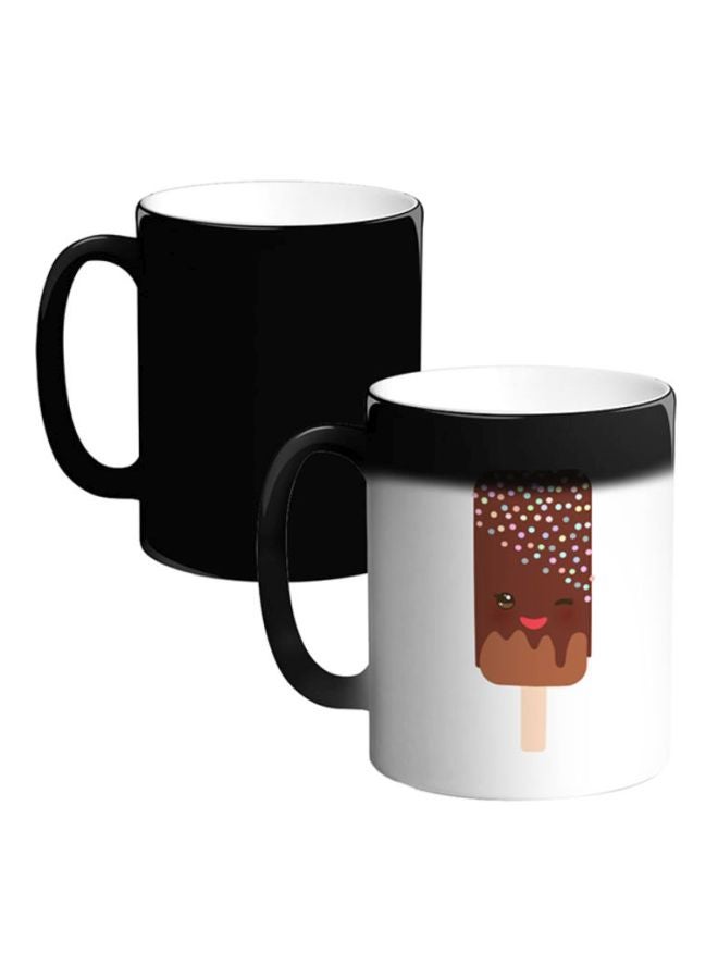 Printed Ceramic Magic Coffee Mug White/Black/Brown