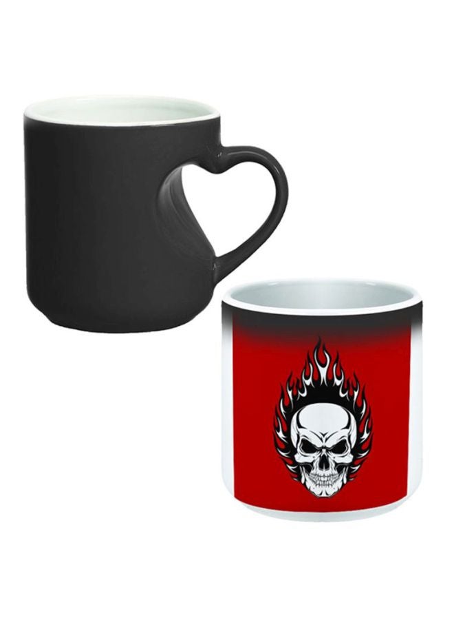 Decalac Skull Printed Magic Coffee Mug White/Red/Black