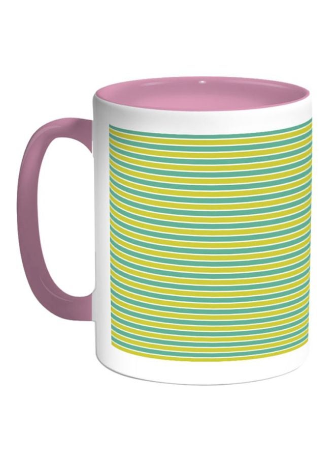 ديكالاك مج قهوة من السيراميك مزين بطبعة أبيض/أخضر/أزرق