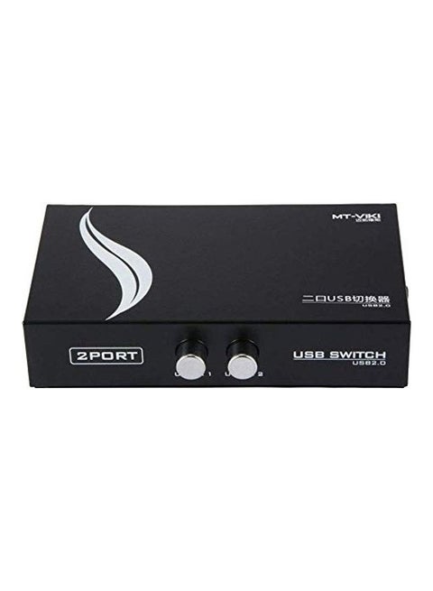 2 Port USB 2.0 Manual Printer Scanner Sharing Switch Hub 2 Black