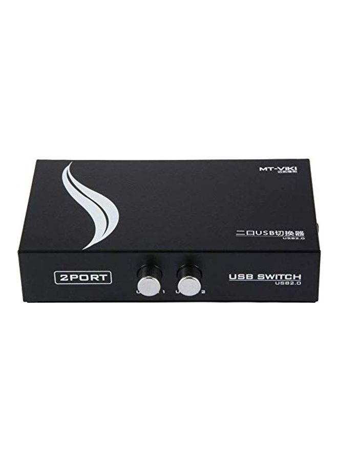 EEEKit - 2 Port USB 2.0 Manual Printer Scanner Sharing Switch Hub 2 Black - Image 1