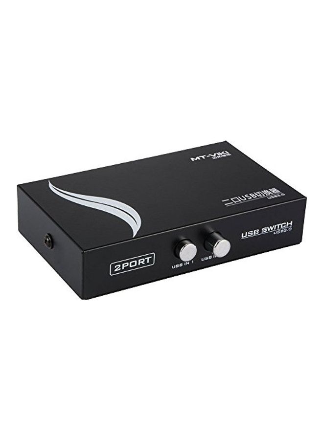 EEEKit - 2 Port USB 2.0 Manual Printer Scanner Sharing Switch Hub 2 Black - Image 1