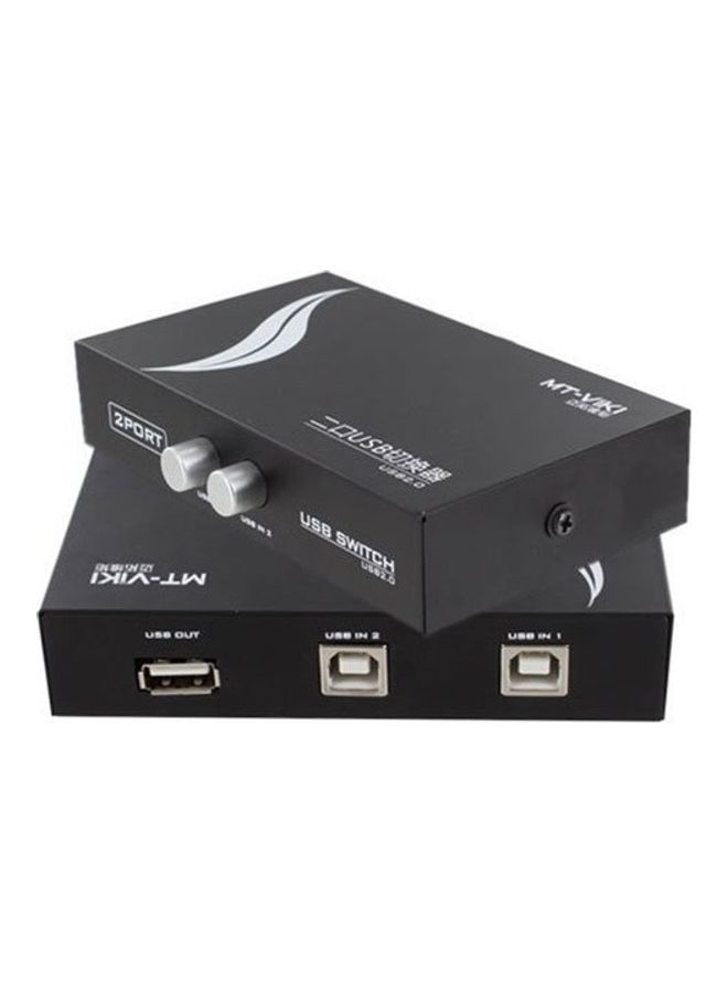 EEEKit - 2 Port USB 2.0 Manual Printer Scanner Sharing Switch Hub 2 Black - Image 1