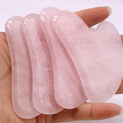 Generic Natural Rose Quartz Stone Guasha Facial Face Neck Body Gua Sha Board Massager  - Image 3