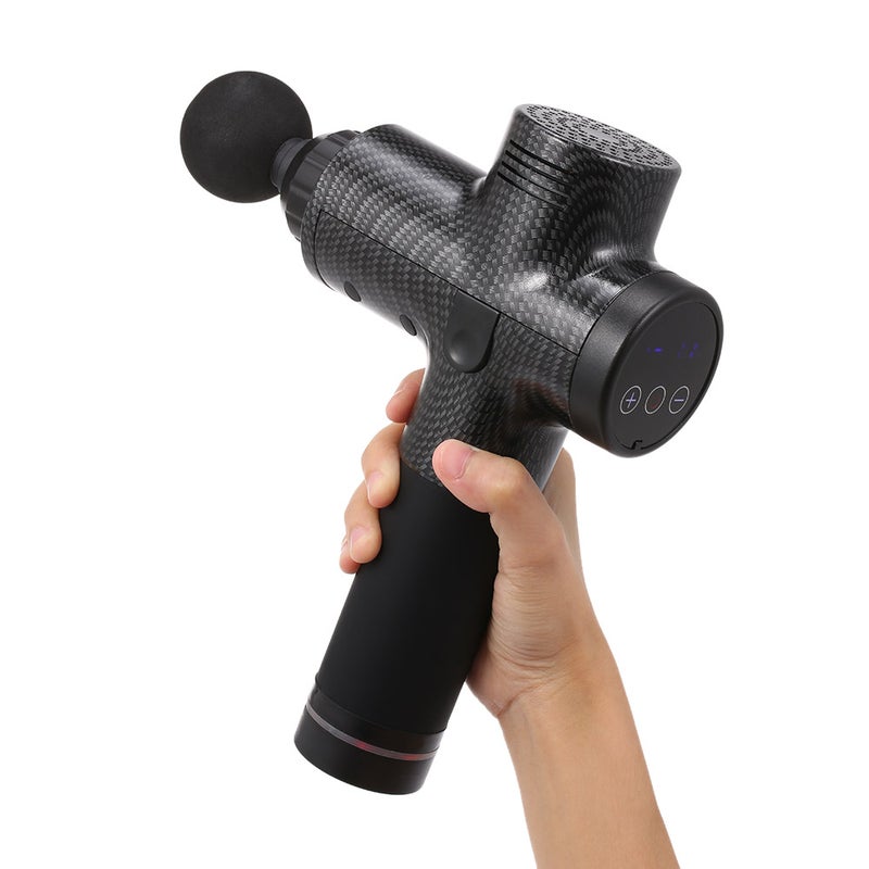 جهاز التدليك الكهربائي على شكل مسدس مزود بشاشة LCD و4 رؤوس تدليك مختلفة - Image 3