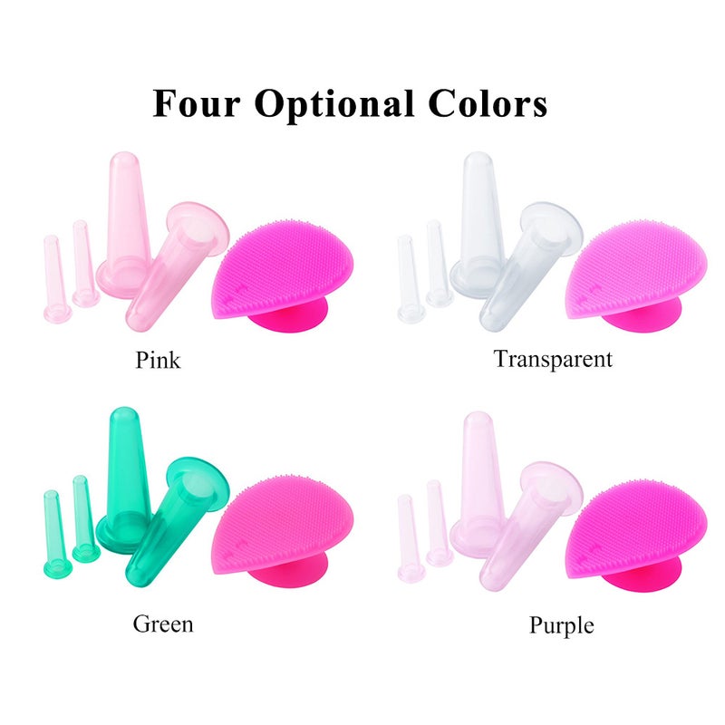 5 Piece Silicone Face Eye Cupping Jar Set - Image 5