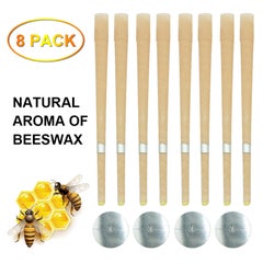 Generic 8 Piece Aromatherapy Pure Beeswax Ear Wax Candles With 4 Ear Protective Disks Kit  - Image 1