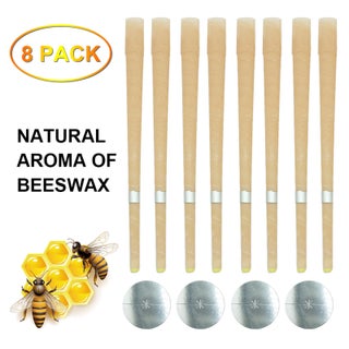 8 Piece Aromatherapy Pure Beeswax Ear Wax Candles With 4 Ear Protective Disks Kit - v1605189553/N41439566A_1