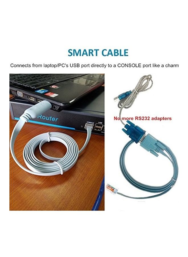 USB Console Cable USB to RJ45 Cable Blue