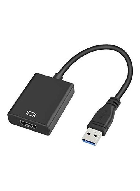 محول من USB 3.0 إلى HDMI بدقة عالية الوضوح 1080P مع محول رسومات صوت وفيديو أسود