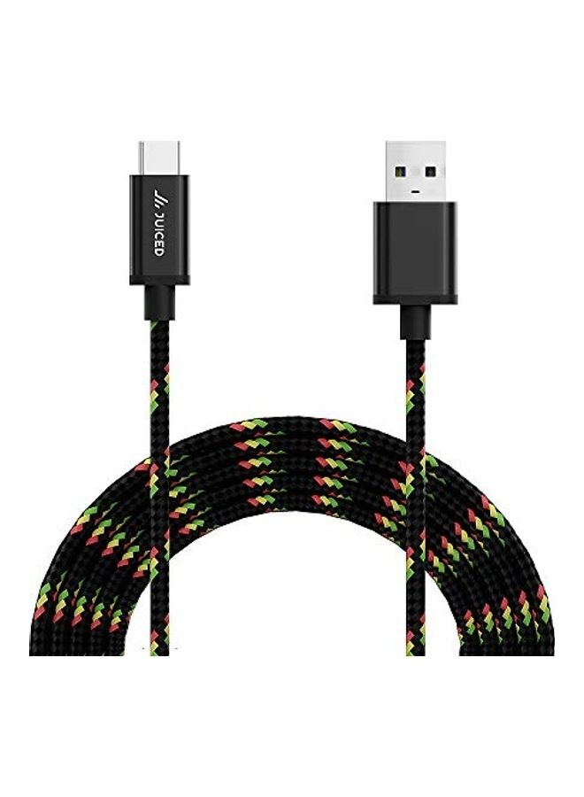 Juiced Systems - USB-C to USB-A 10 Gbps USB 3.2 Gen 2 Data Power Cable Black - Image 1