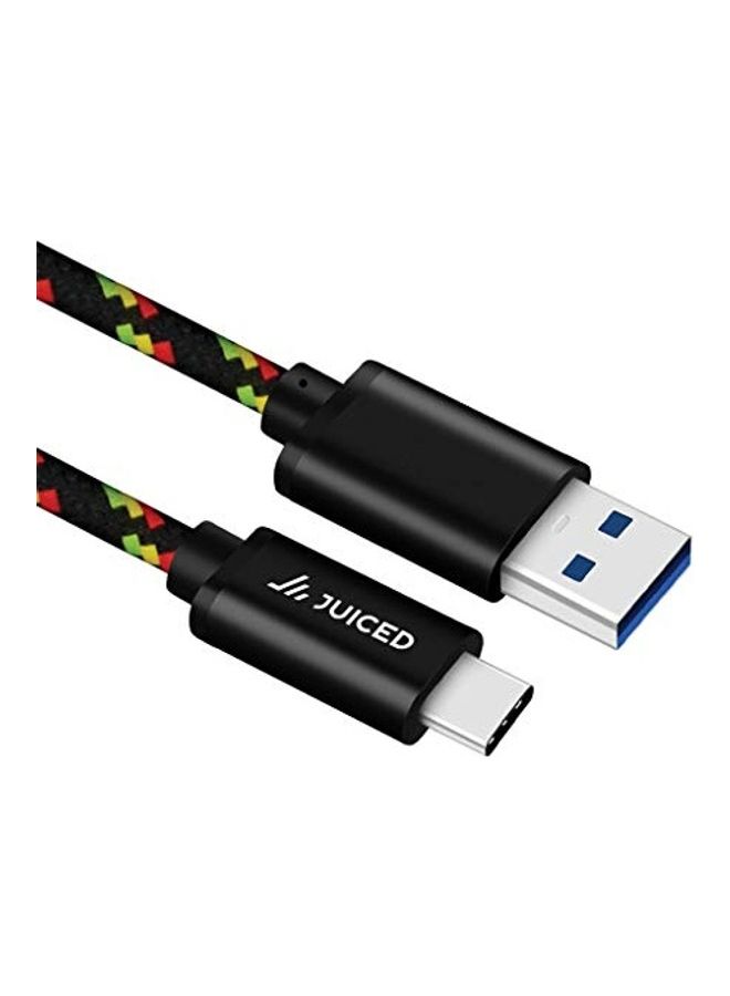 Juiced Systems - USB-C to USB-A 10 Gbps USB 3.2 Gen 2 Data Power Cable Black - Image 1