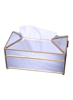 East Lady Tissue Paper Holder Box Silver/Gold 23x12x12cm  - Image 2