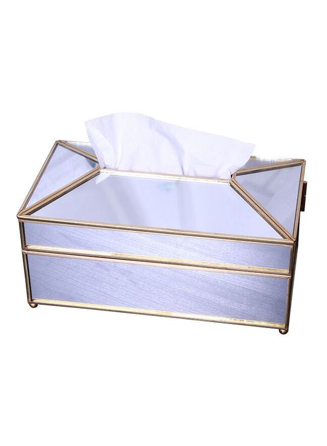 East Lady Tissue Paper Holder Box Silver/Gold 23x12x12cm  - Image 2